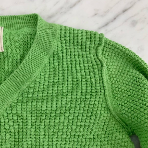 Peek Waffle Knit Green Sweater - Picture 5 of 7
